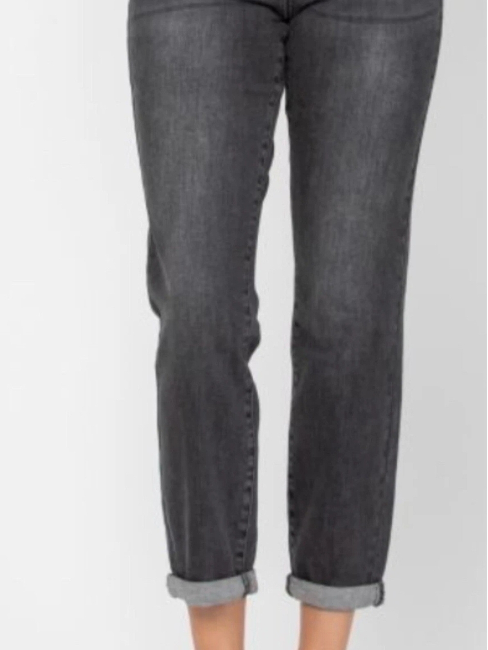 New Judy Blue Washed Black No Doubt About It Boyfriend Fit Mid Rise Jeans Sz 15